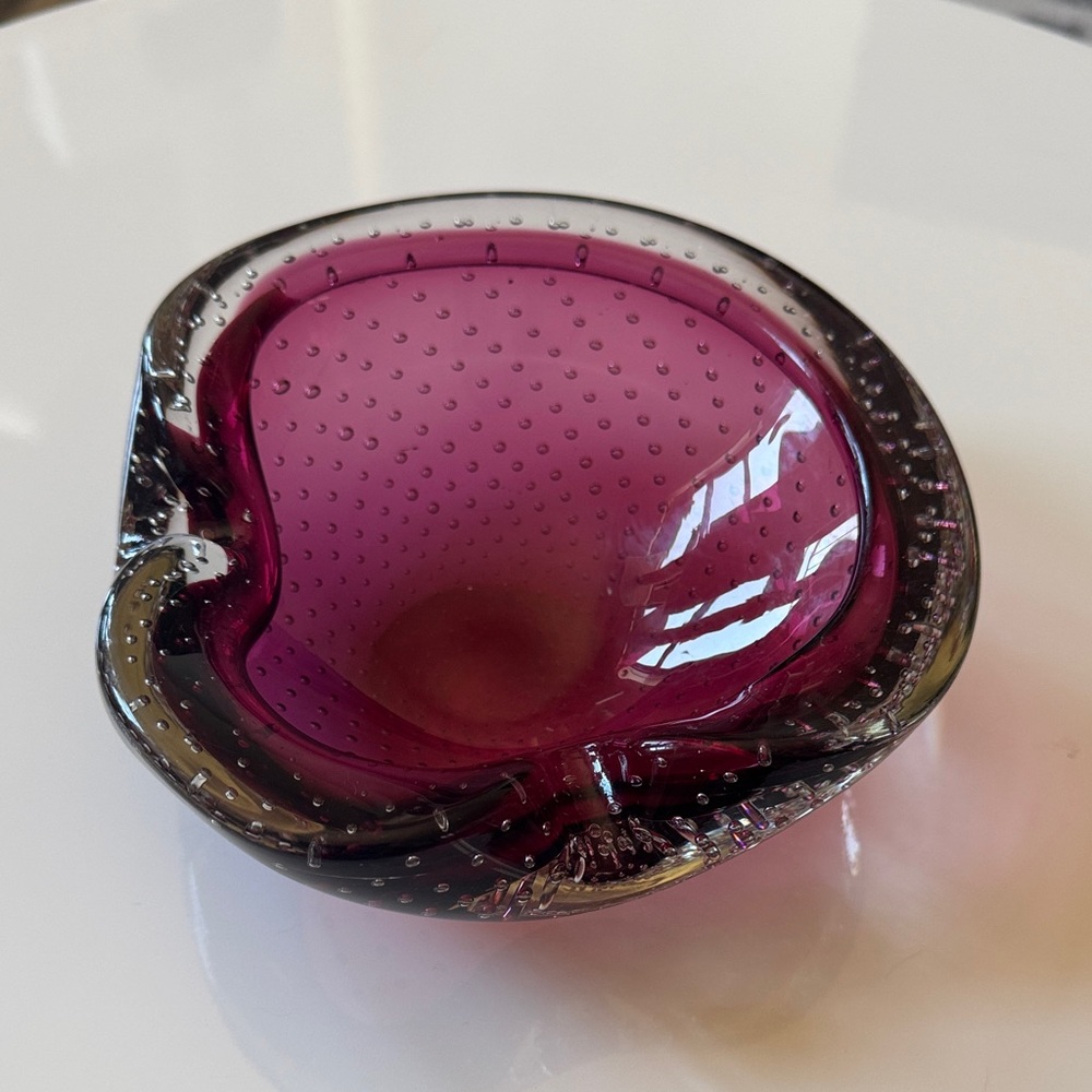 Vintage Purple Murano Glass Ash Tray